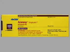 Aranesp 300 mcg/0.6 mL (in polysorbate) injection syringe