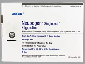 Neupogen 480 mcg/0.8 mL injection syringe