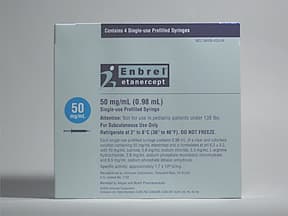 Enbrel 50 mg/mL (1 mL) subcutaneous syringe