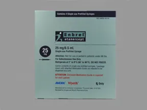 Enbrel 25 mg/0.5 mL (0.5 mL) subcutaneous syringe