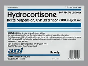 hydrocortisone 100 mg/60 mL enema