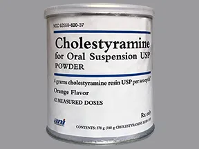 cholestyramine (with sugar) 4 gram oral powder