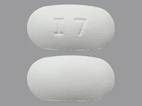 This medicine is a white, oblong, film-coated, tablet imprinted with "I 7".