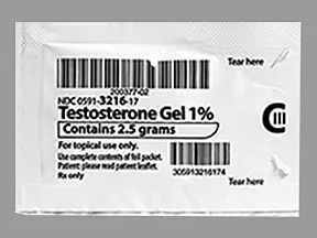 testosterone 1 % (25 mg/2.5 gram) transdermal gel packet