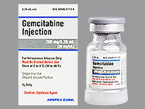 gemcitabine 200 mg/5.26 mL (38 mg/mL) intravenous solution