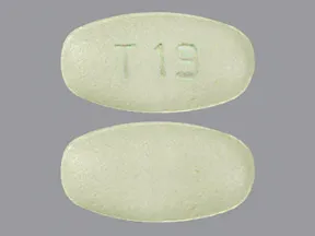 This medicine is a yellow, oval, tablet imprinted with "T 19".