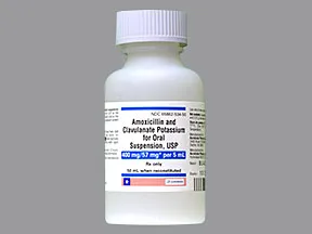 amoxicillin 400 mg-potassium clavulanate 57 mg/5 mL oral suspension