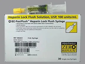 Heparin Lock Flush (Porcine) (PF) 100 unit/mL intravenous syringe