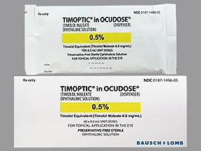 Timoptic Ocudose (PF) 0.5 % eye drops in a dropperette