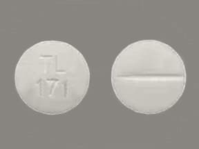 This medicine is a white, round, scored, tablet imprinted with "TL  171".