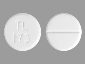 This medicine is a white, round, scored, tablet imprinted with "TL  173".