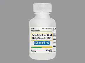 cefadroxil 500 mg/5 mL oral suspension