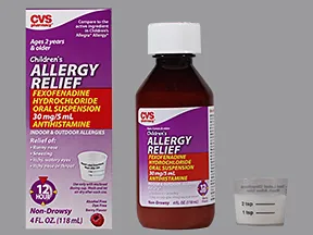 Children's Allergy Relief (fexofenadine) 30 mg/5 mL oral suspension