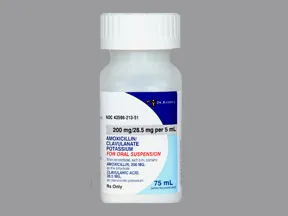 amoxicillin 200 mg-potassium clavulanate 28.5 mg/5 mL oral suspension