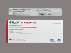Rebif (with albumin) 22 mcg/0.5 mL subcutaneous syringe