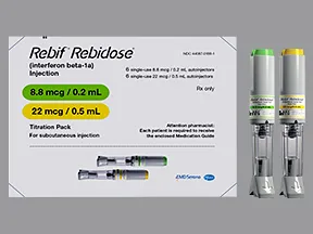 Rebif Rebidose 8.8 mcg/0.2 mL-22 mcg/0.5 mL (6) subcutaneous pen inj.