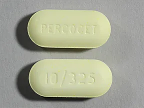 This medicine is a yellow, oblong, tablet imprinted with "PERCOCET" and "10-325".