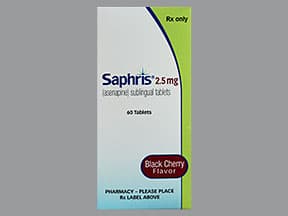Saphris 2.5 mg sublingual tablet