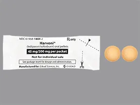 Harvoni 45 mg-200 mg oral pellets in packet