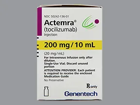 Actemra 200 mg/10 mL (20 mg/mL) intravenous solution