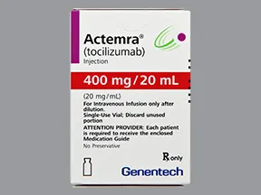 Actemra 400 mg/20 mL (20 mg/mL) intravenous solution