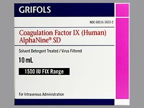 AlphaNine SD 1,500 (+/-) unit intravenous solution