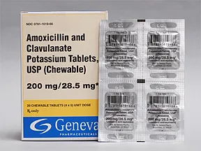 amoxicillin 200 mg-potassium clavulanate 28.5 mg chewable tablet