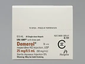 Demerol (PF) 25 mg/0.5 mL injection solution