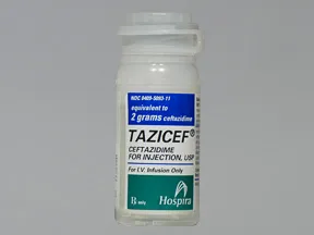 Tazicef 2 gram intravenous solution