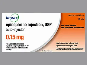 epinephrine 0.15 mg/0.15 mL auto-injector (for 33 to 66 lb patients)