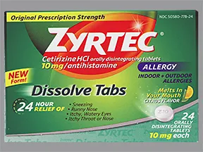 Zyrtec 10 mg disintegrating tablet