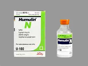 Humulin N NPH U-100 Insulin (isophane susp) 100 unit/mL subcutaneous