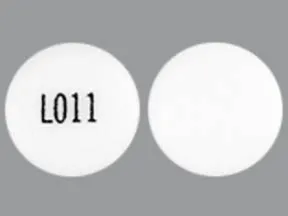 This medicine is a white, round, coated, tablet imprinted with "L011".