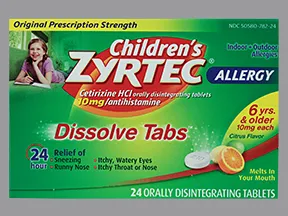 Children's Zyrtec Allergy 10 mg disintegrating tablet