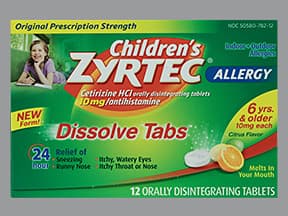 Children's Zyrtec Allergy 10 mg disintegrating tablet