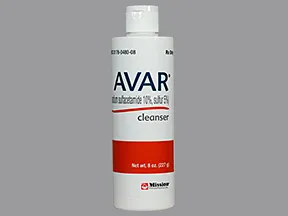 Avar 10 %-5 % (w/w) topical cleanser