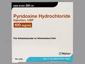 pyridoxine (vitamin B6) 100 mg/mL injection solution
