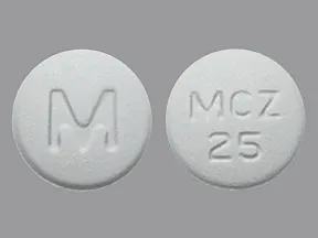 meclizine 25 mg tablet