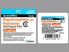 buprenorphine 12 mg-naloxone 3 mg sublingual film