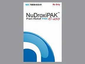 NuDroxiPAK E-400 mg-0.025 %-25 %-6 % kit,liquid and tablet