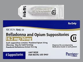 belladonna alkaloids-opium 16.2 mg-30 mg rectal suppository