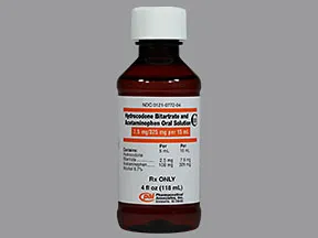 hydrocodone 7.5 mg-acetaminophen 325 mg/15 mL oral solution