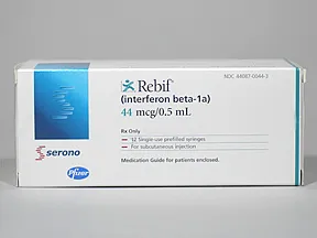 Rebif (with albumin) 44 mcg/0.5 mL subcutaneous syringe