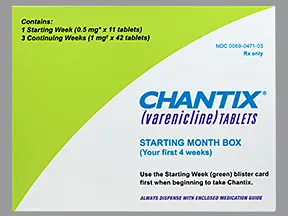 Chantix Starting Month Box 0.5 mg (11)-1 mg (42) tablets in dose pack