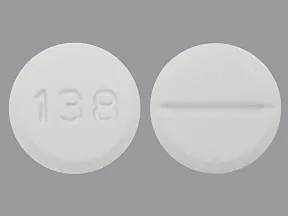 This medicine is a white, round, scored, tablet imprinted with "138".