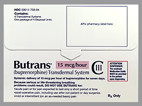 Butrans 15 mcg/hour transdermal patch