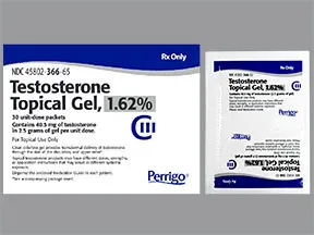 testosterone 1.62 % (40.5 mg/2.5 gram) transdermal gel packet