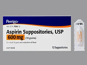 aspirin 600 mg rectal suppository