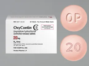 OxyContin 20 mg tablet,crush resistant,extended release
