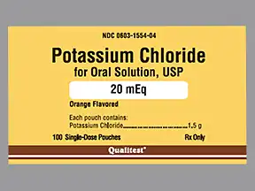 Potassium chloride action and side effects